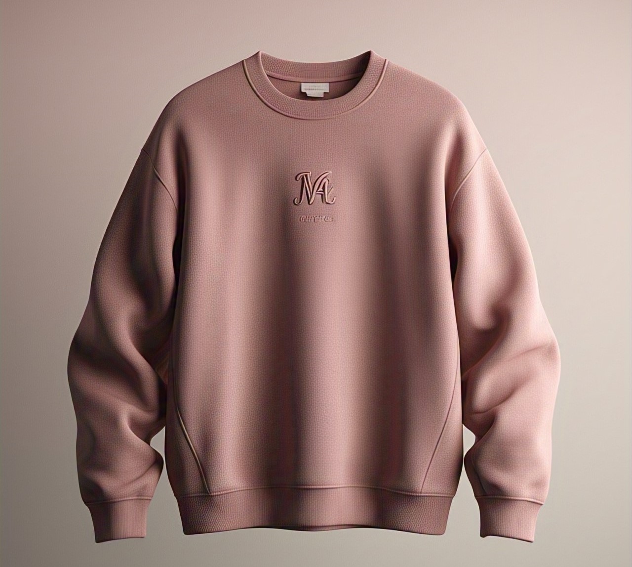Custom Dusty Rose Crewneck Sweatshirt with M Novus Logo