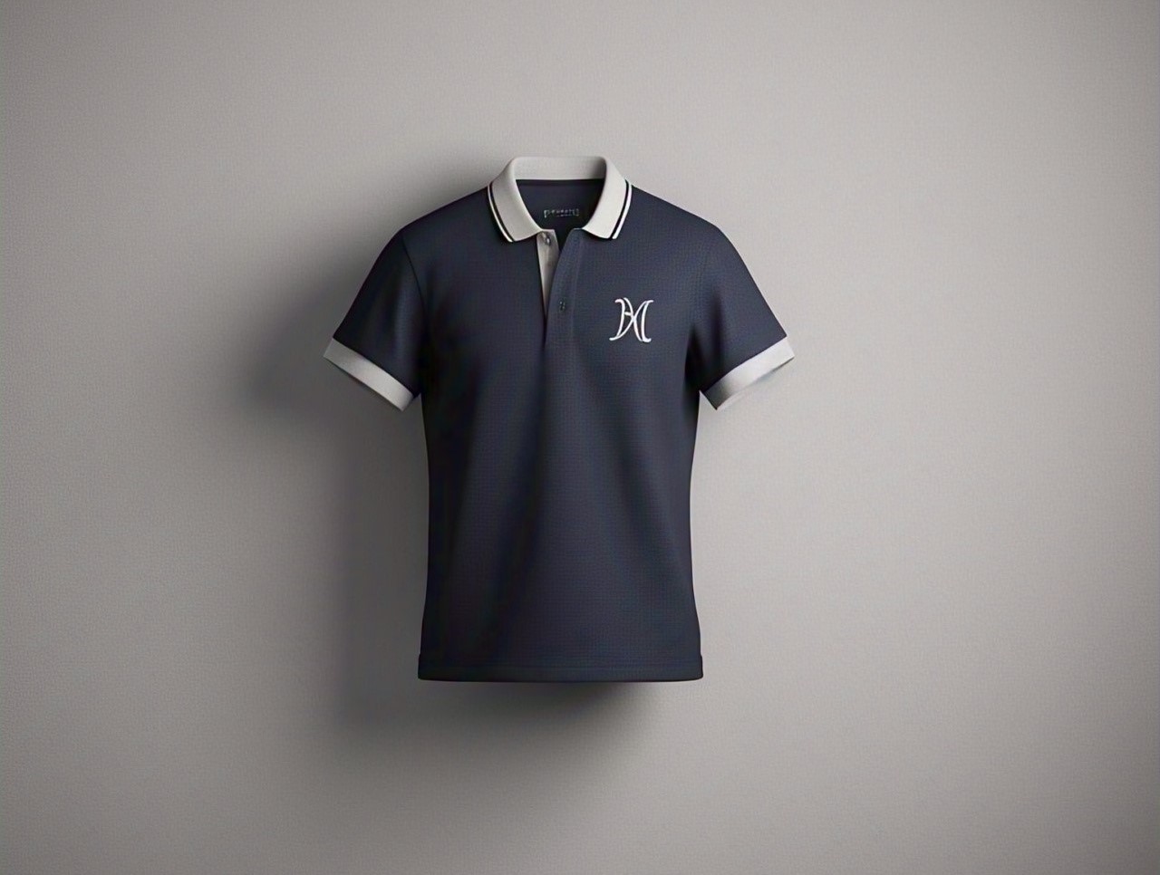Custom Dark Navy Polo with White Trim and NA Logo