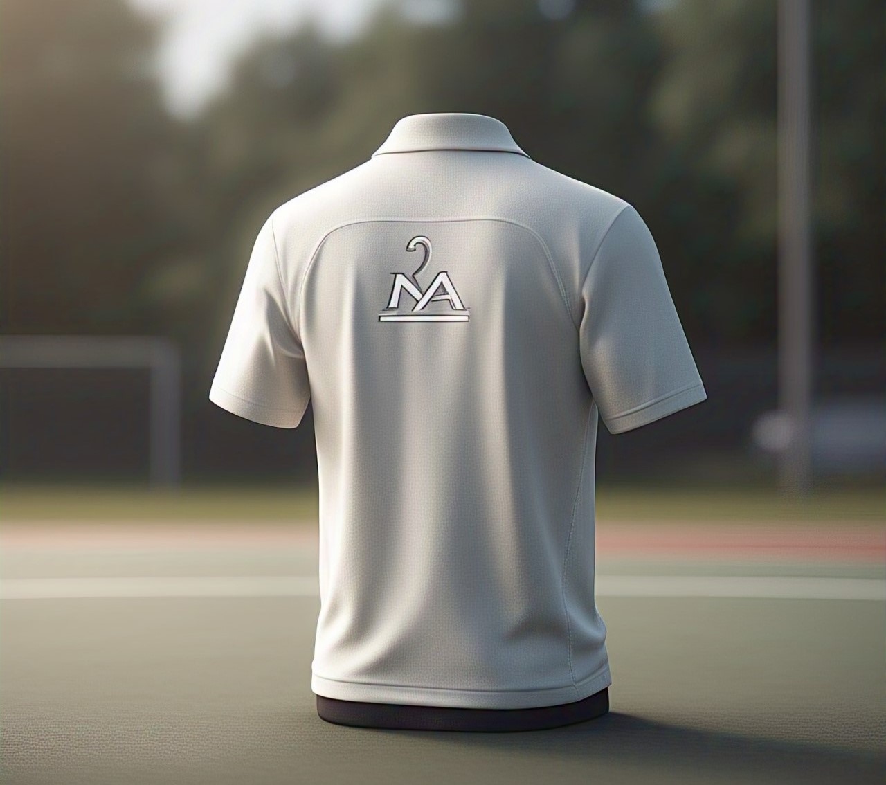 Custom White Polo Shirt with Back NA Logo