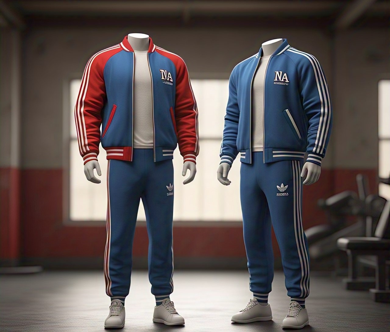 Custom Retro Striped Tracksuit Set with NA Logo